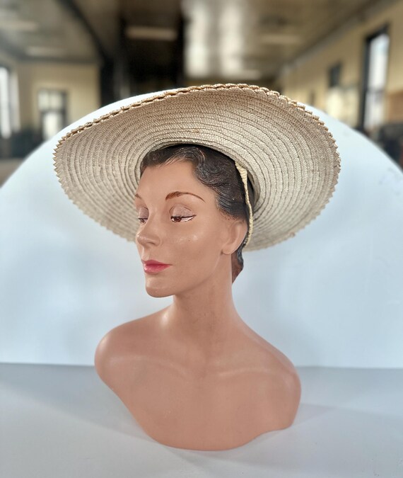 Vintage 1930s Hat / 1930s straw hat / Picture hat… - image 5