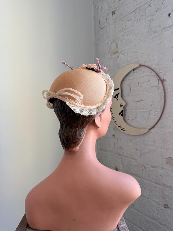 Vintage 1950s hat / 50s straw hat / straw bonnet … - image 7