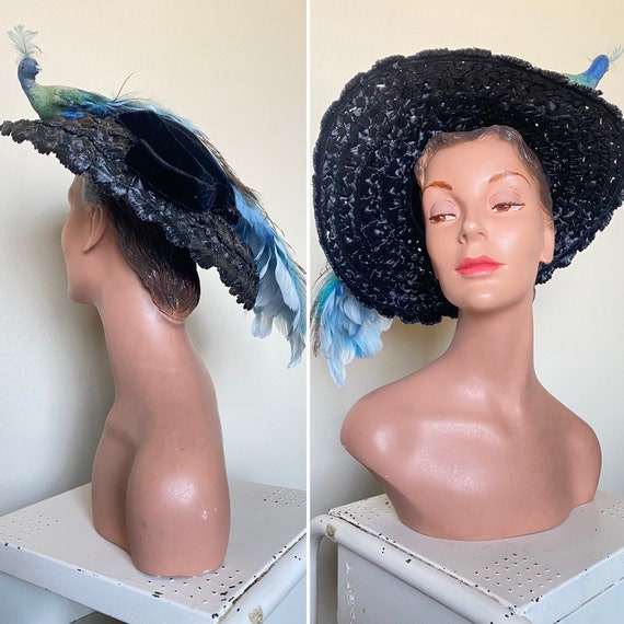 Vintage 1950s Hat / Vintage bird hat / 50s straw … - image 5