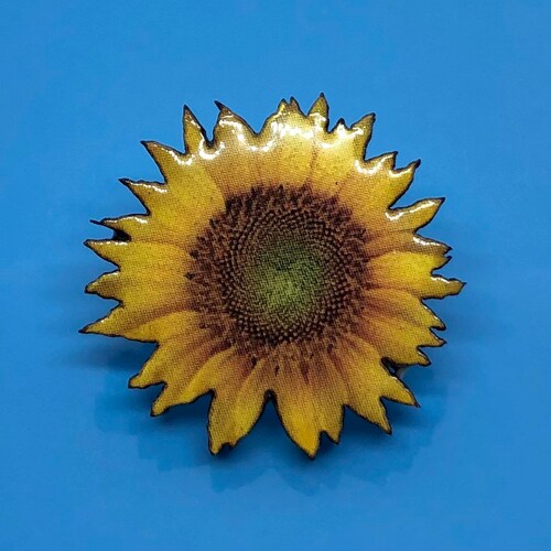 Sunflower Pin Sunflower Brooch Polymer Clay Jewelry Wedding Etsy