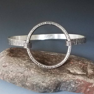 Forged Sterling Silver Circle Bracelet: Handmade Artisan Jewelry