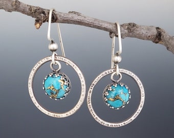 Turquoise Dangle Earrings: Handmade Sterling Silver Gemstone Jewelry