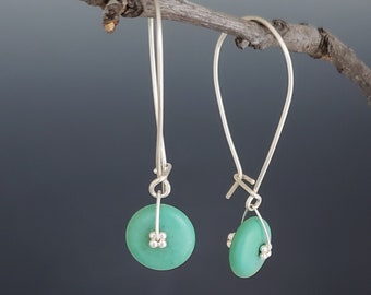 turquoise earrings dangle, bohemian earrings for women, handmade jewelry sterling silver, unique gift for her, mothers day gift, artisan