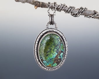 turquoise necklace pendant sterling silver, turquoise jewelry for women, handmade jewelry necklace, artisan jewelry, unique gifts for her