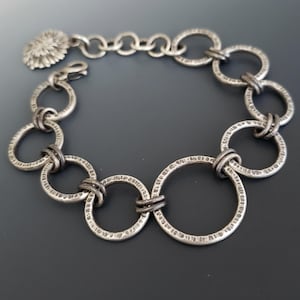 heavy link bracelet solid sterling silver, chunky silver bracelet, unique gifts for women, handmade artisan jewelry
