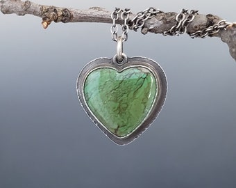 turquoise heart necklaces for women, handmade jewelry sterling silver, unique gifts for women, birthday gift for her, Mothers Day gift