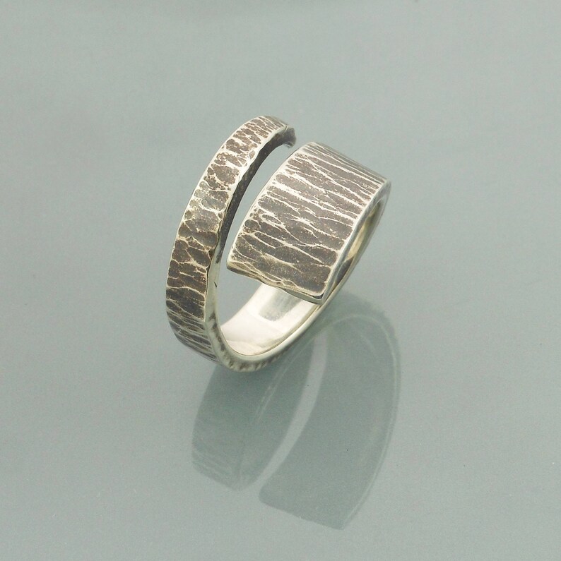 Hammered Silver Ring Men Unique Wedding Ring Men Sterling Etsy