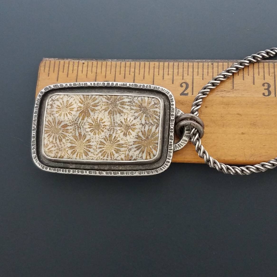 Sterling Silver Fossil Statement Pendant Necklace — EMW Metalworks