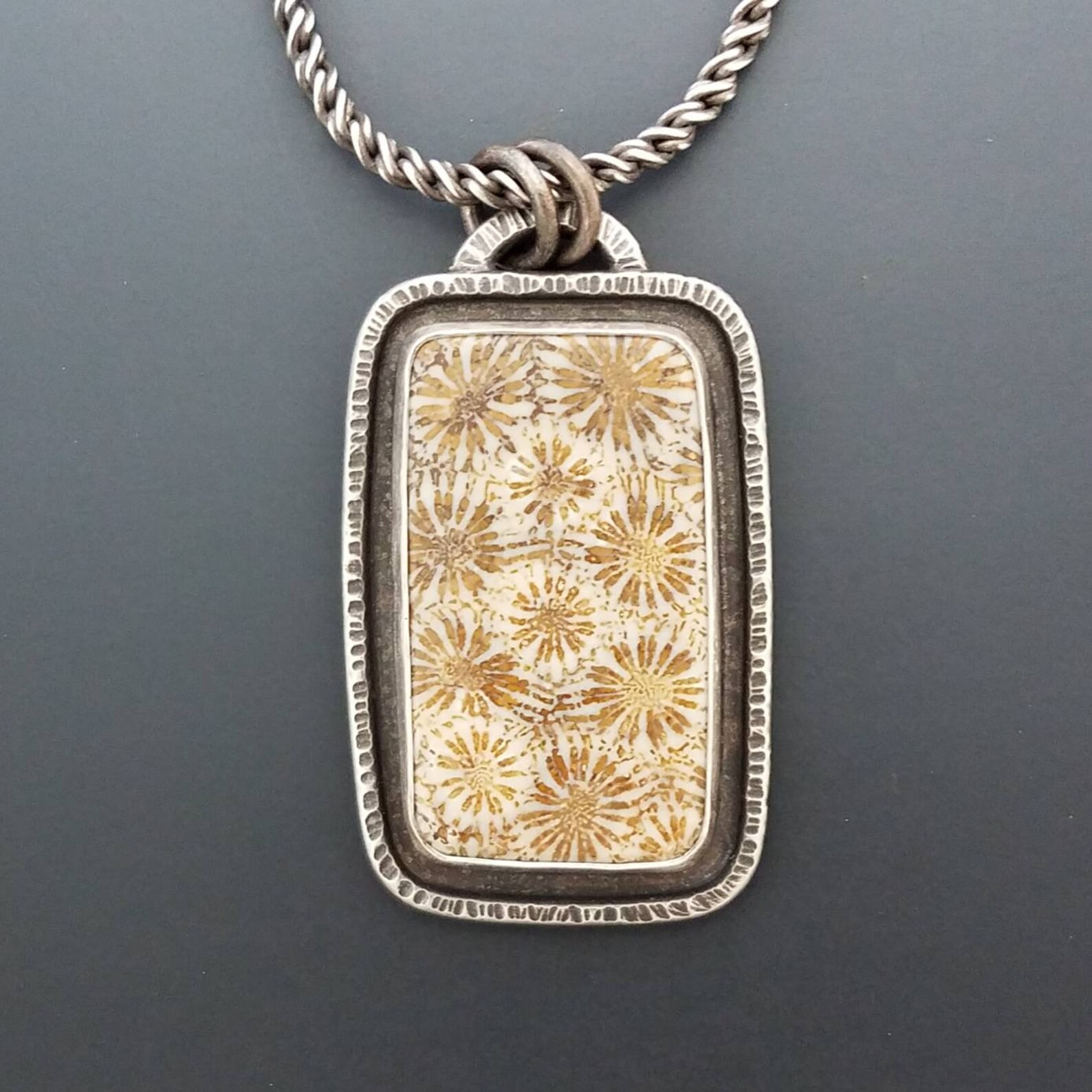 Sterling Silver Fossil Coral Necklace for Women Grounding Etsy