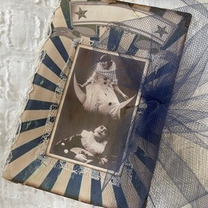 Handmade Dark Blue Vintage Circus Mini Boho Shabby Chic Grungy Chunky Tea Stained Blank Junk Journal Scrapbook Dream Diary Art Book