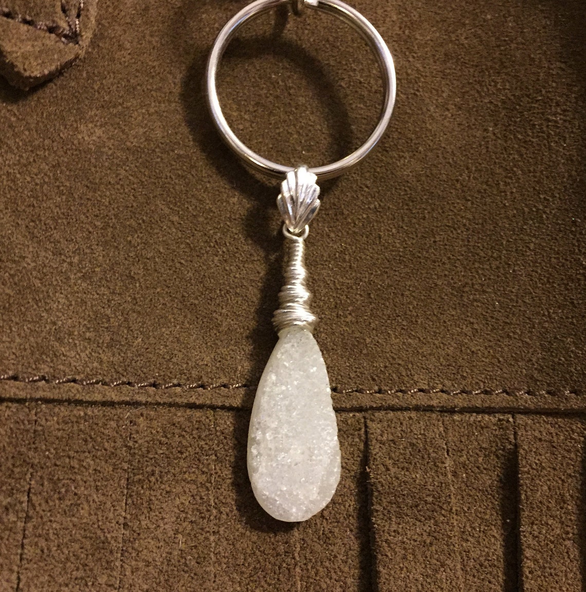 Piedra de cristal Druzy blanca hecha a mano 925 plata Etsy