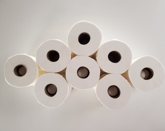 Fabric Toilet Roll Holder Storage Organiser For 6 Rolls Blue Waves