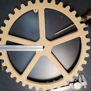 16 Inch Wooden Gear - 1/2 Inch Thick - One day processing - Free Priority Mail  Ideal for Steampunk of Industrial wall decor