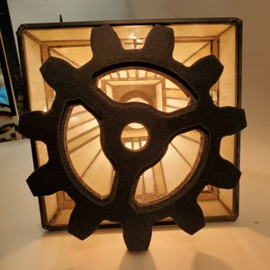Six Inch (6&quot;) Large Wood Gear Wooden Gears Wood Cog Steampunk Wall Decor Stem Decoration Mechanical Wall Art Stem Maker space