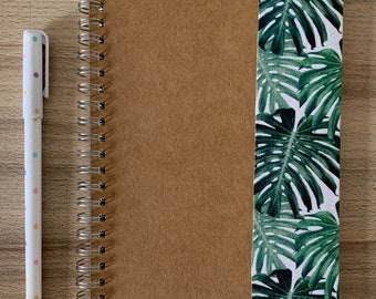 Daily Planner Format A5 13,5x18- Couverture Kraft et tissu Monstera