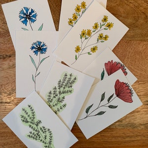 Set of 8 small hand-painted cards image 7