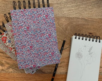 Petit Carnet de croquis - art journal Couverture Liberty Katie and Millie