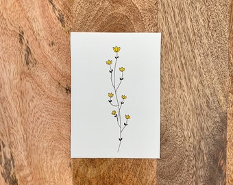 Hand drawn card - painted with watercolor