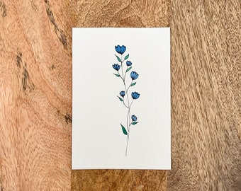 Hand drawn card - painted with watercolor