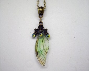 Necklace pendant fairy wings