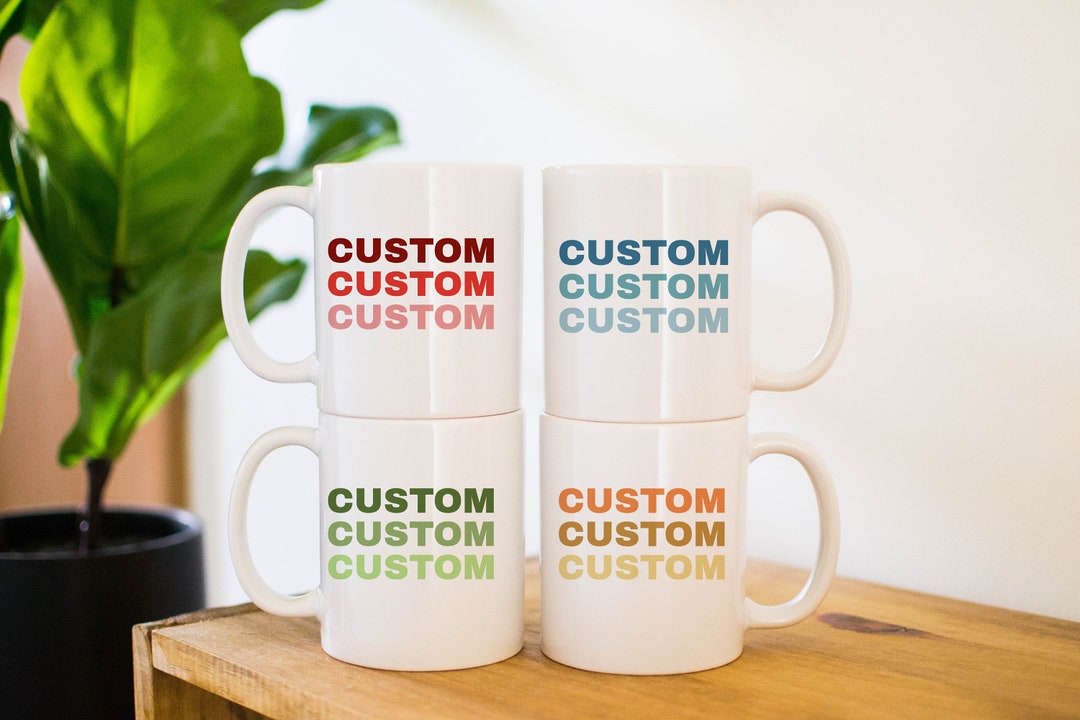 Custom Ombre Mug, Personalized Colorful Mug, Design Your Own Coffee Mug