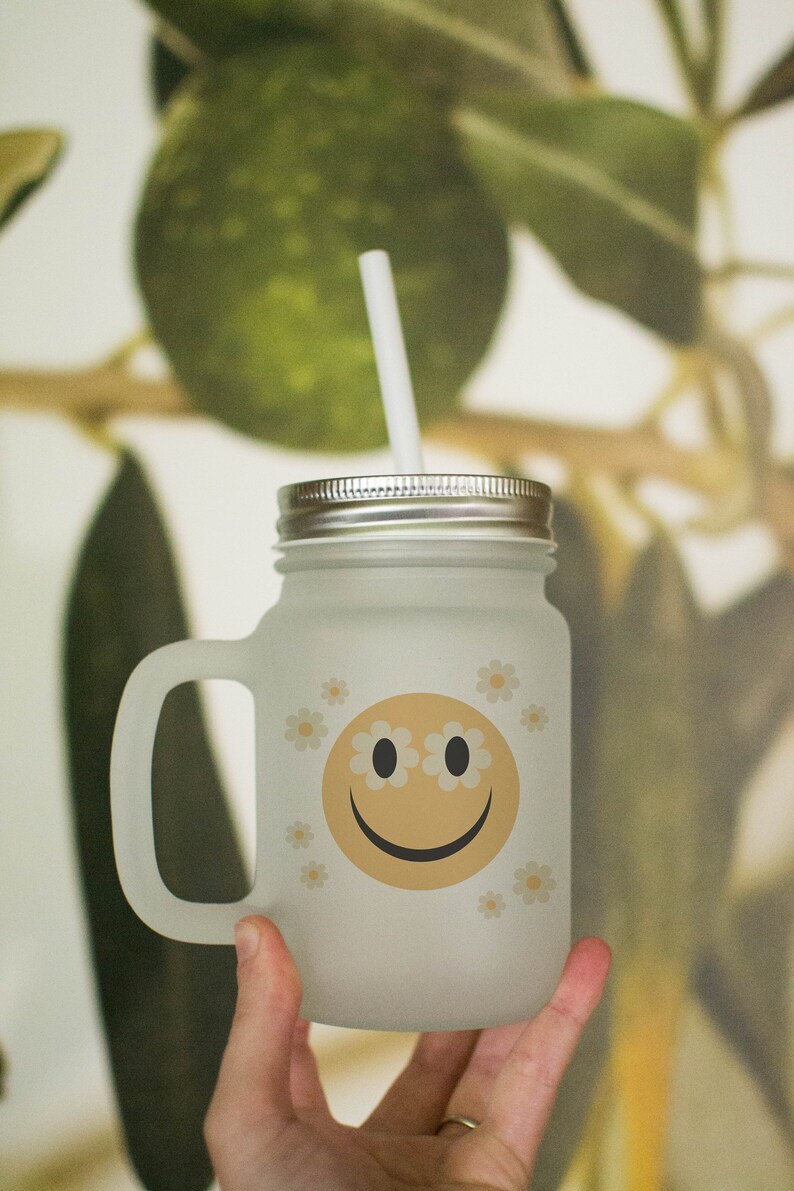 Flower Smiley Face Mug Smiley Face Mug Flower Mug Smiley Etsy