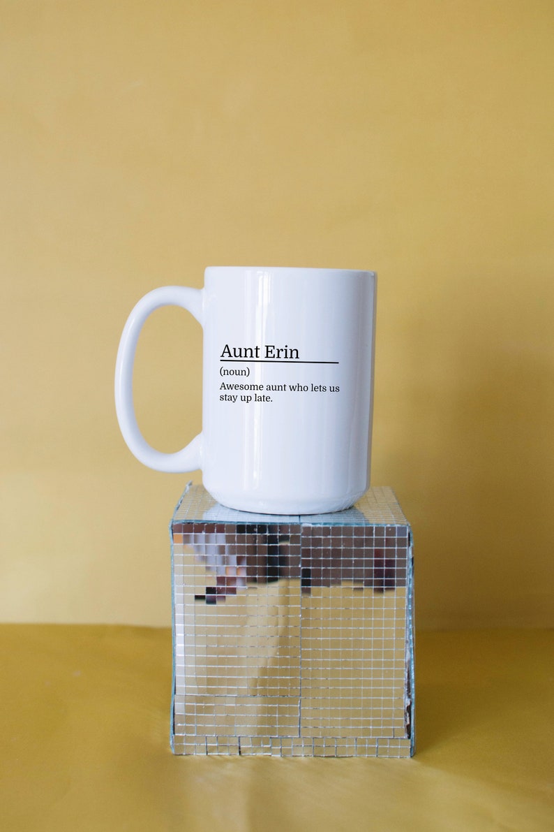 Personalized Name Definition Mug: 11oz, 15oz, or 20oz Ceramic Coffee Cup Black