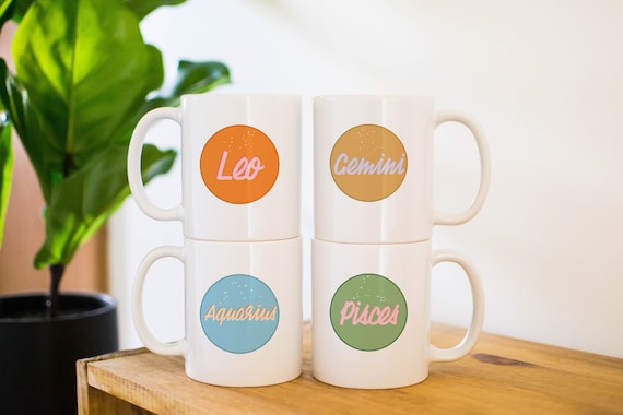 Zodiac Sign Mugs: 11oz, 15oz, or 20oz Ceramic Coffee Cup