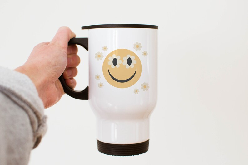 Flower Smiley Face Mug Smiley Face Mug Flower Mug Smiley Etsy