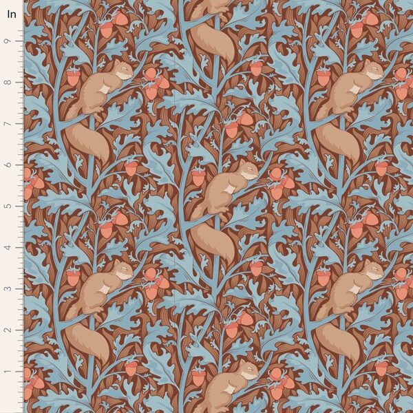 Tilda Hibernation Fabric, Squirrel, Dream, Hazel, TIL00535, Tone Finnanger Fabric, 100% Cotton