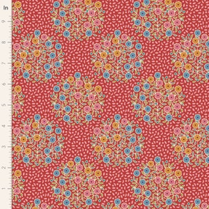 Tilda Pie in the Sky Fabric, Confetti Red, TIL100493, Tone Finnanger Fabric, 100% Cotton