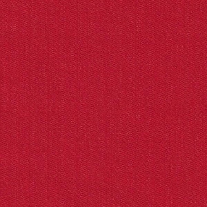 May include: A solid, deep red fabric with a distinct, fine-grained, woven texture. The material displays a consistent, uniform crimson hue across the entire surface, characterized by a subtle vertical pattern created by the tight weave of the threads.