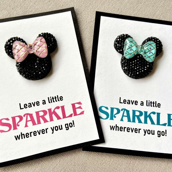 Minnie Mouse Pin, MAGNETIC Minnie Brooch Pin, NO Pin to Damage Your Clothing, Resin Glitter Minnie Brooch!