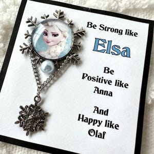 Elsa Princess Brooch Pin: Frozen Magnetic Brooch with Snowflake Charm