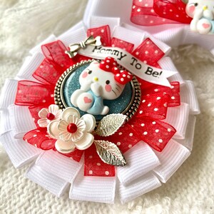 HELLO KITTY Mommy To Be Cosage Mommy To Be Pin Ribbon Corsage Hello Kitty Baby Shower Hello Kitty Decor Baby Keepsake Pin image 8