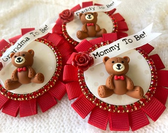 Mommy To Be Pin - TEDDY BEAR Brooch Pin - Teddy Bear Shower - Teddy Bear Baby Corsage - Daddy To Be Pin - Bear Decor -MAGNETIC Hold!