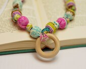 Nursing Necklace,Teething necklace, Babywearing Necklace,chew beads, Breastfeeding Necklace -Style:Tillie