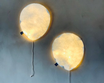 Set of 2 Balloons Night Lamps • • Baby Nursery Above Crib Night Lights Decor• Child Night Lights • Kids Bedroom Wall Night Lights