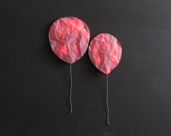 Lot de 2 Ballons de lumière Rose talle L et S Lampe Papier Lavable LED