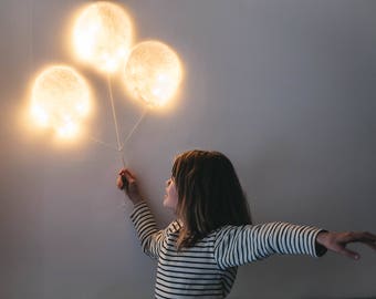 Lot de 3 Ballons de lumière • Lampe Papier Lavable •  Veilleuses LED pour enfant