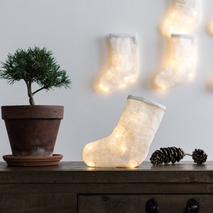 Set of 2 Christmas Stocking Lights Lamp Led in washable paper image 6