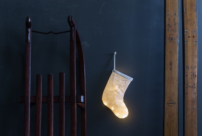 Set of 2 Christmas Stocking Lights Lamp Led in washable paper image 5