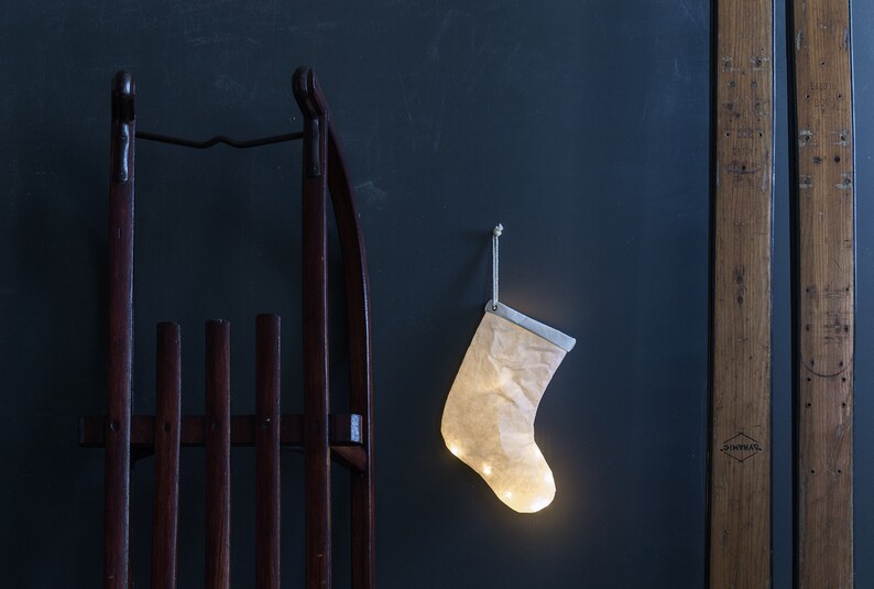 Set of 2 Christmas Stocking Lights Lamp Led in washable paper image 2