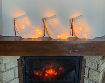 Set of 2 Christmas Stocking Lights Lamp Led in washable paper