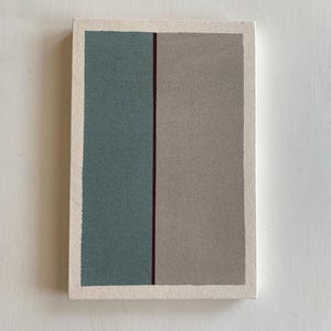 Fragment No 1. Geometric abstract painting – small original on raw canvas – minimalist neutral wall art for calm interiors – one of a kind