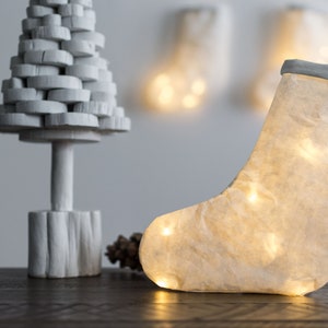 Set of 2 Christmas Stocking Lights Lamp Led in washable paper image 7