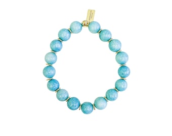 Matte Apatite Jade Beaded Bracelet