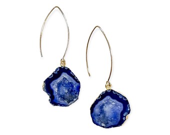 Blue Geode Earrings