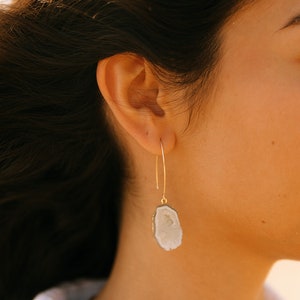 White Geode Earrings