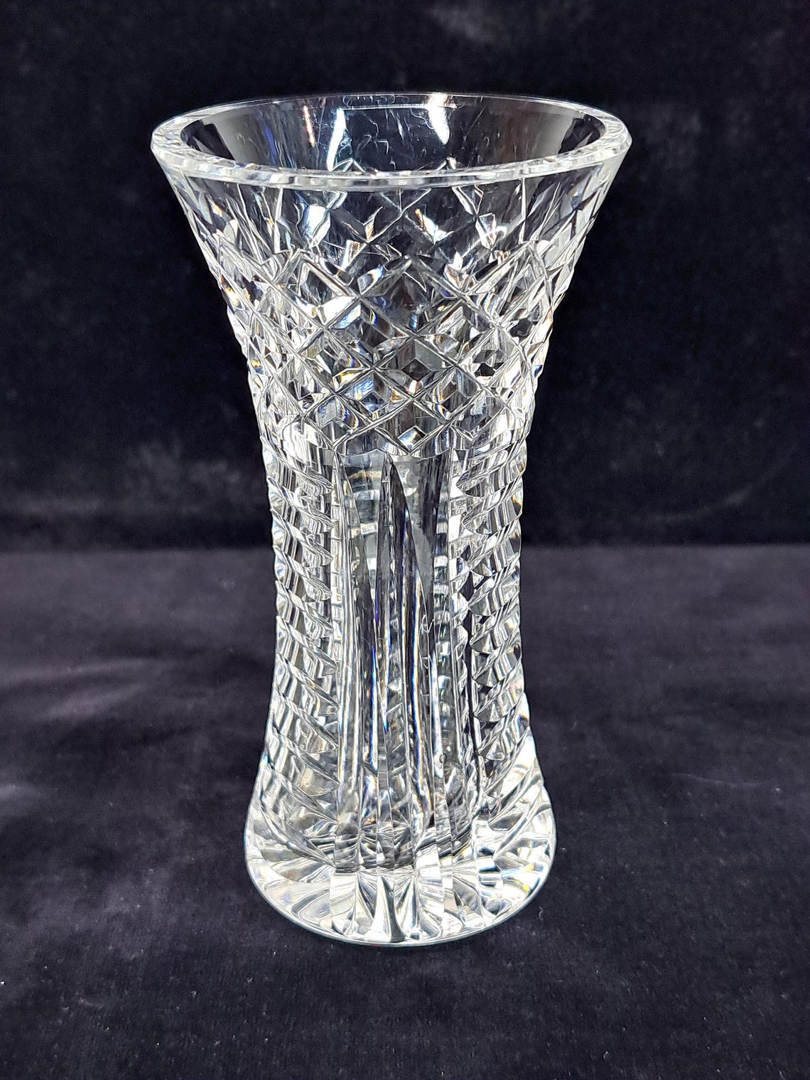 Vintage Waterford Crystal Small Diamond Cut Flared Bud Vase 4.5" High ...